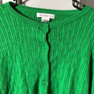 Green cardigan